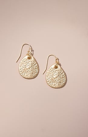 Image for Goldtone Hammered Coin Earrings
