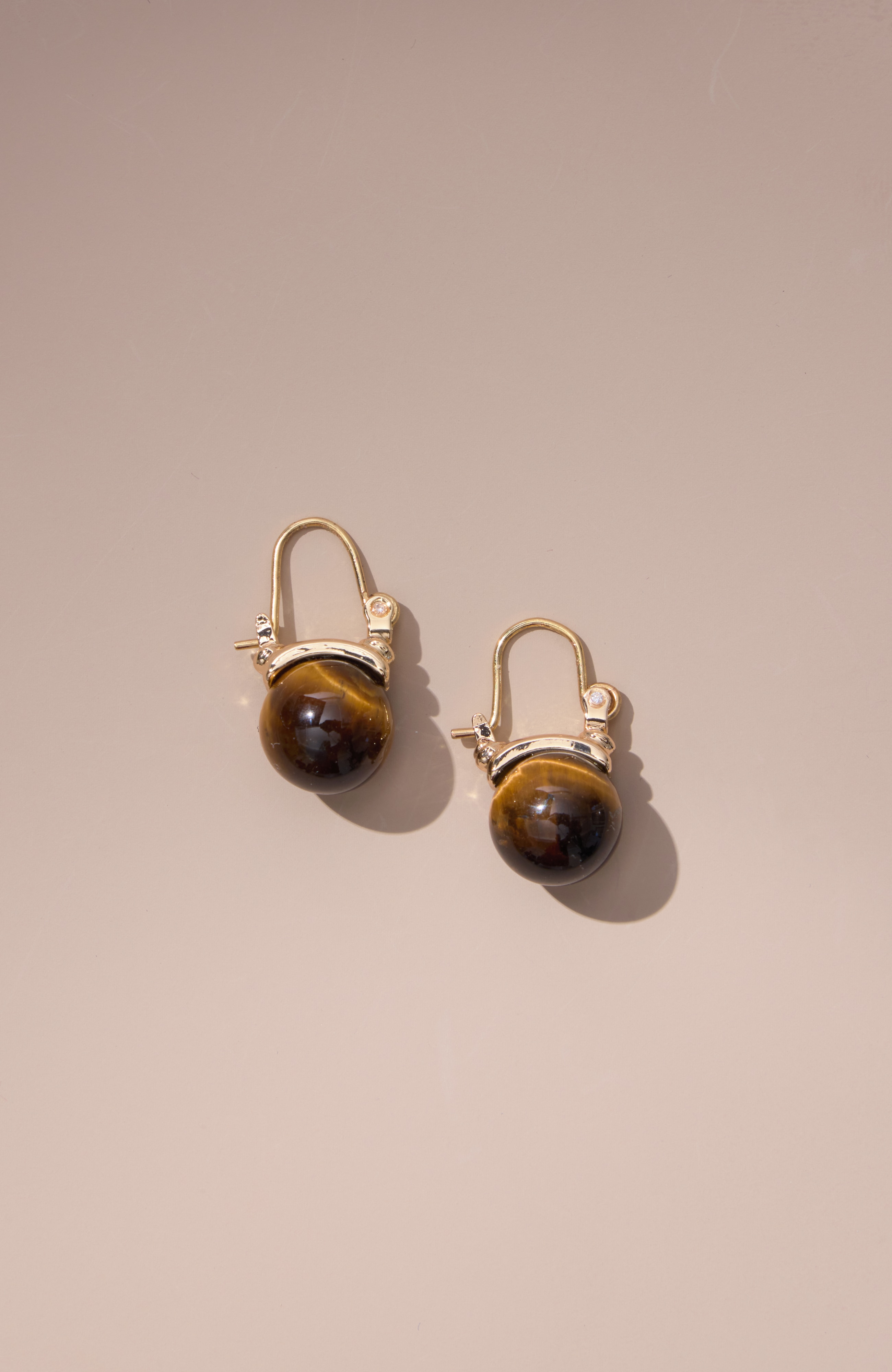 Semiprecious Tiger's-Eye Earrings