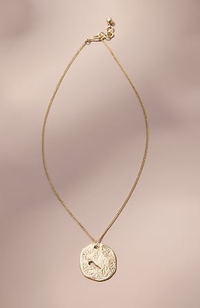 Image for Goldtone Hammered Coin Necklace