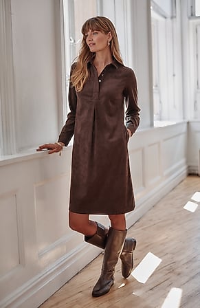 Image for Faux-Suede Popover Dress
