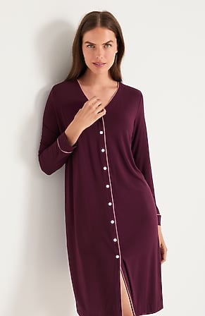 Image for Sleep Cooling Knit Button-Front Gown