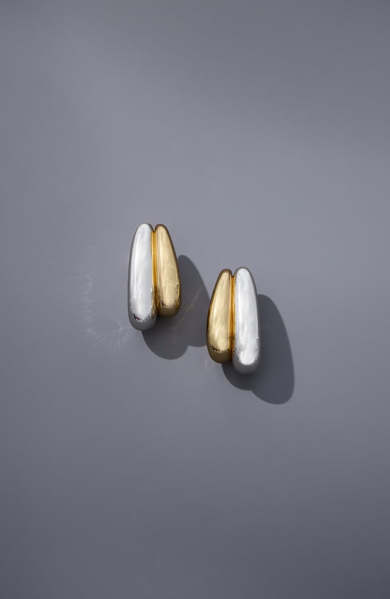 Primary view of the mixed-metals bubble earrings