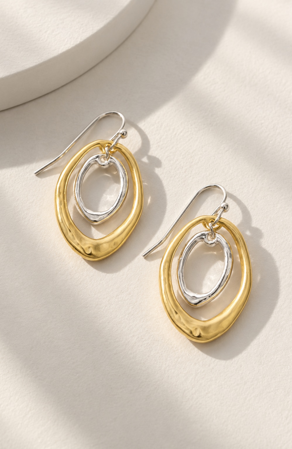 Mixed-Metal Drop Earrings