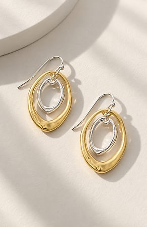 Image for Mixed-Metal Drop Earrings