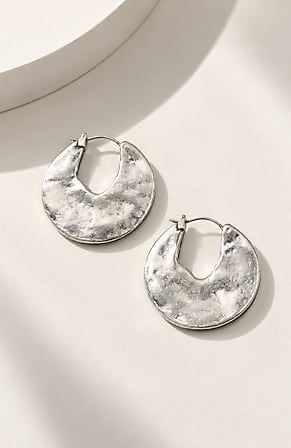 Image for Hammered Metal Hoop Earrings