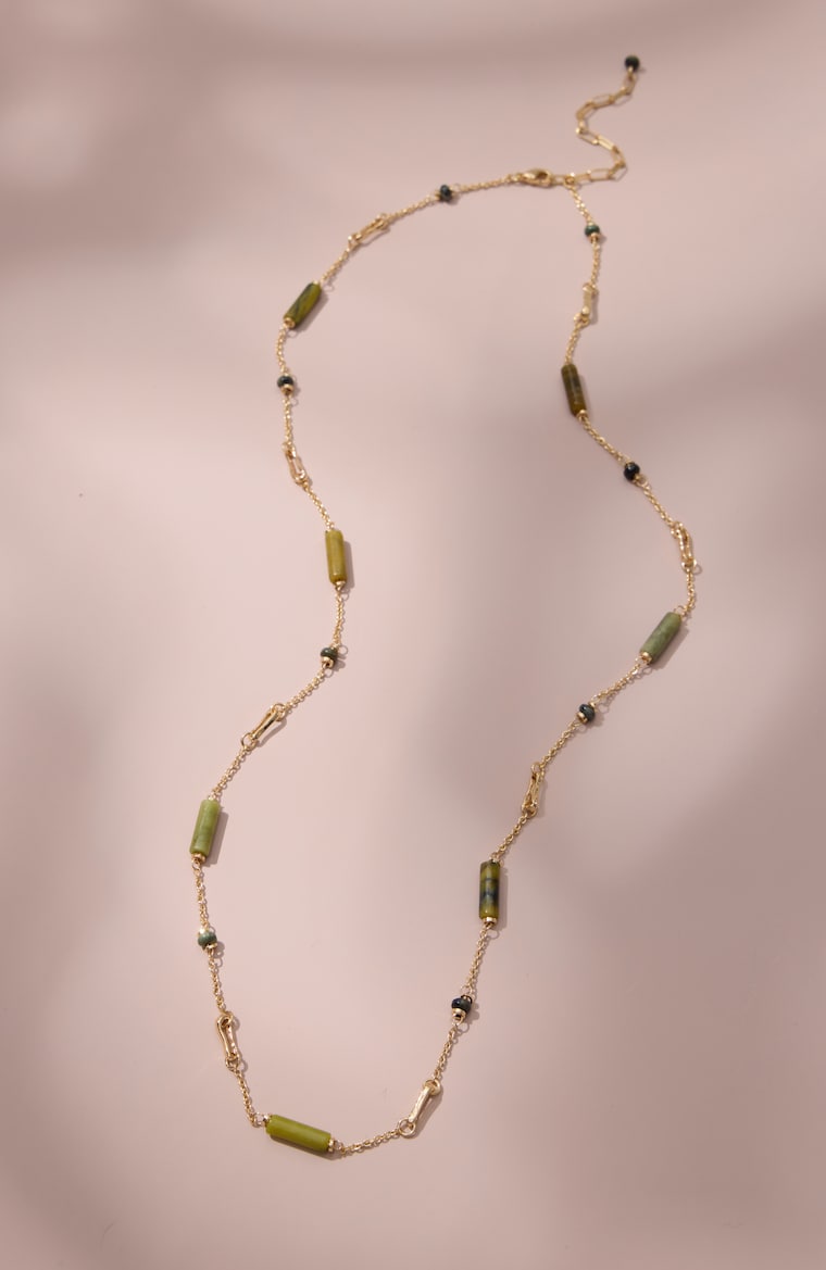 Primary view of the linear bead station necklace