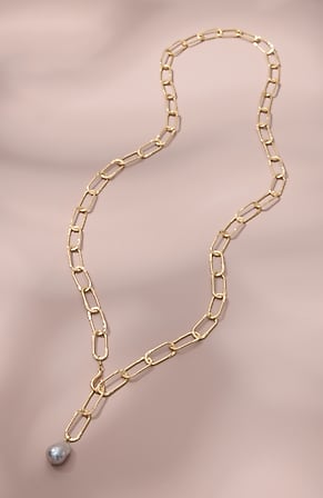 Image for Convertible Cultured Freshwater Pearl Chain Necklace