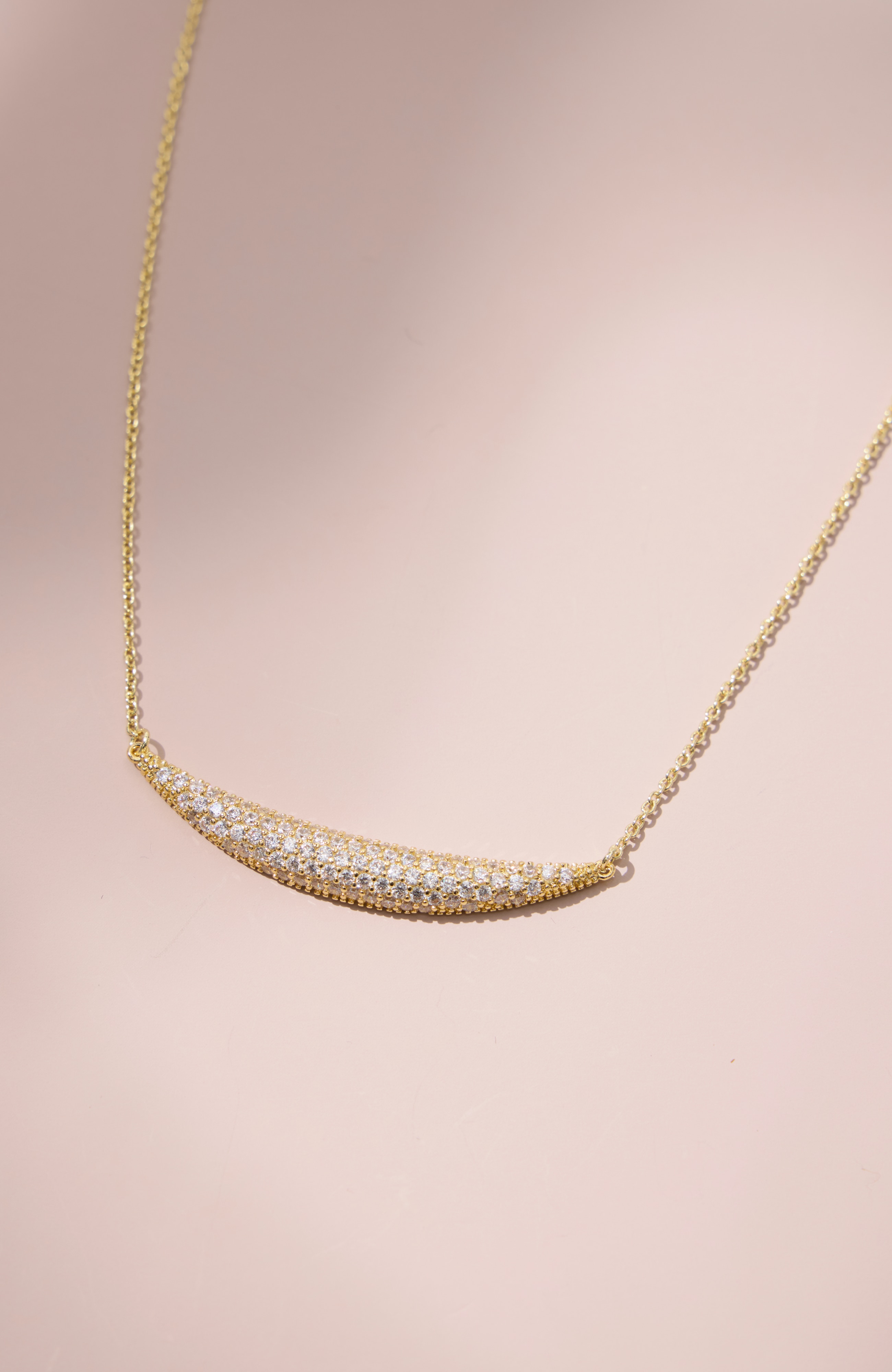 Demi-Fine Pavé Bar Necklace