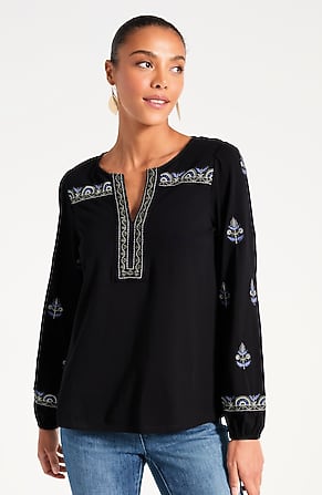 Image for Pure Jill Embroidered Knit Top