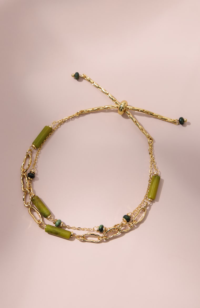 Primary view of the linear beaded bracelet