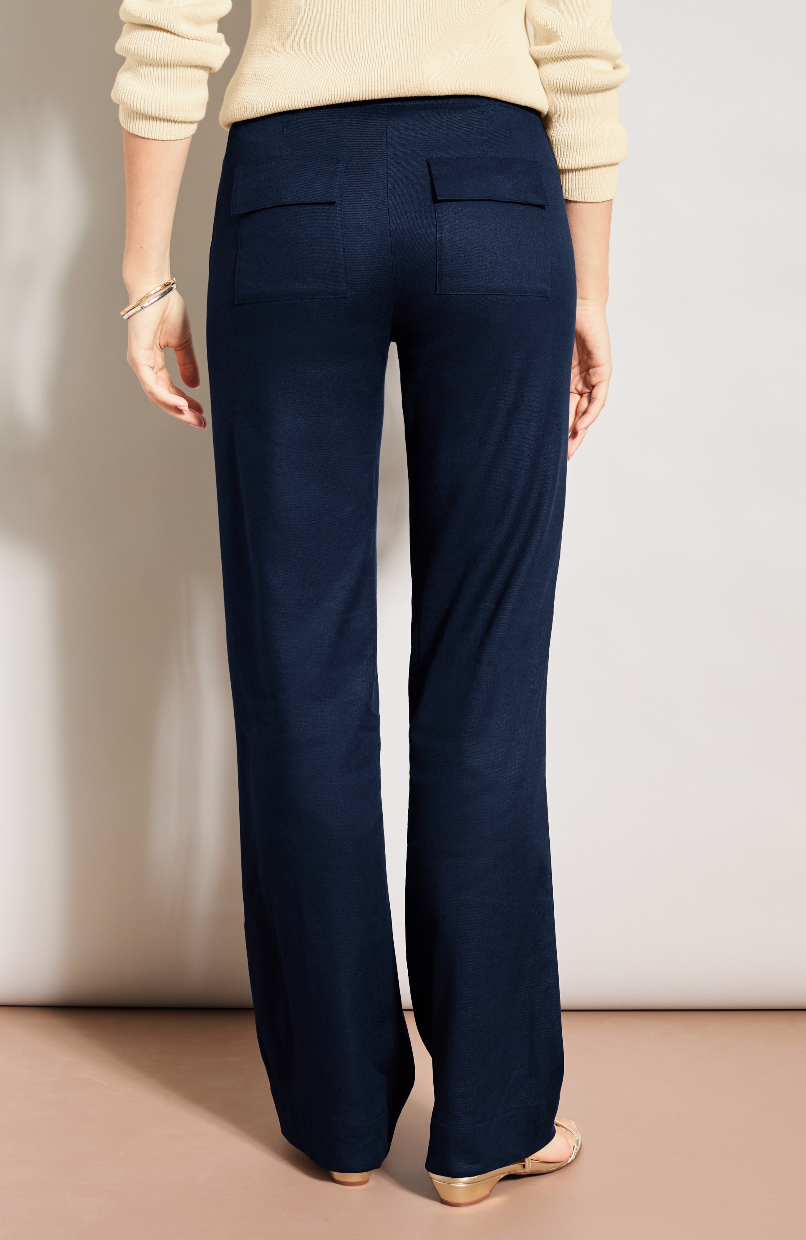 Linen-Stretch Drawstring Pant