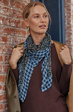Image for Geometric-Printed Square Scarf