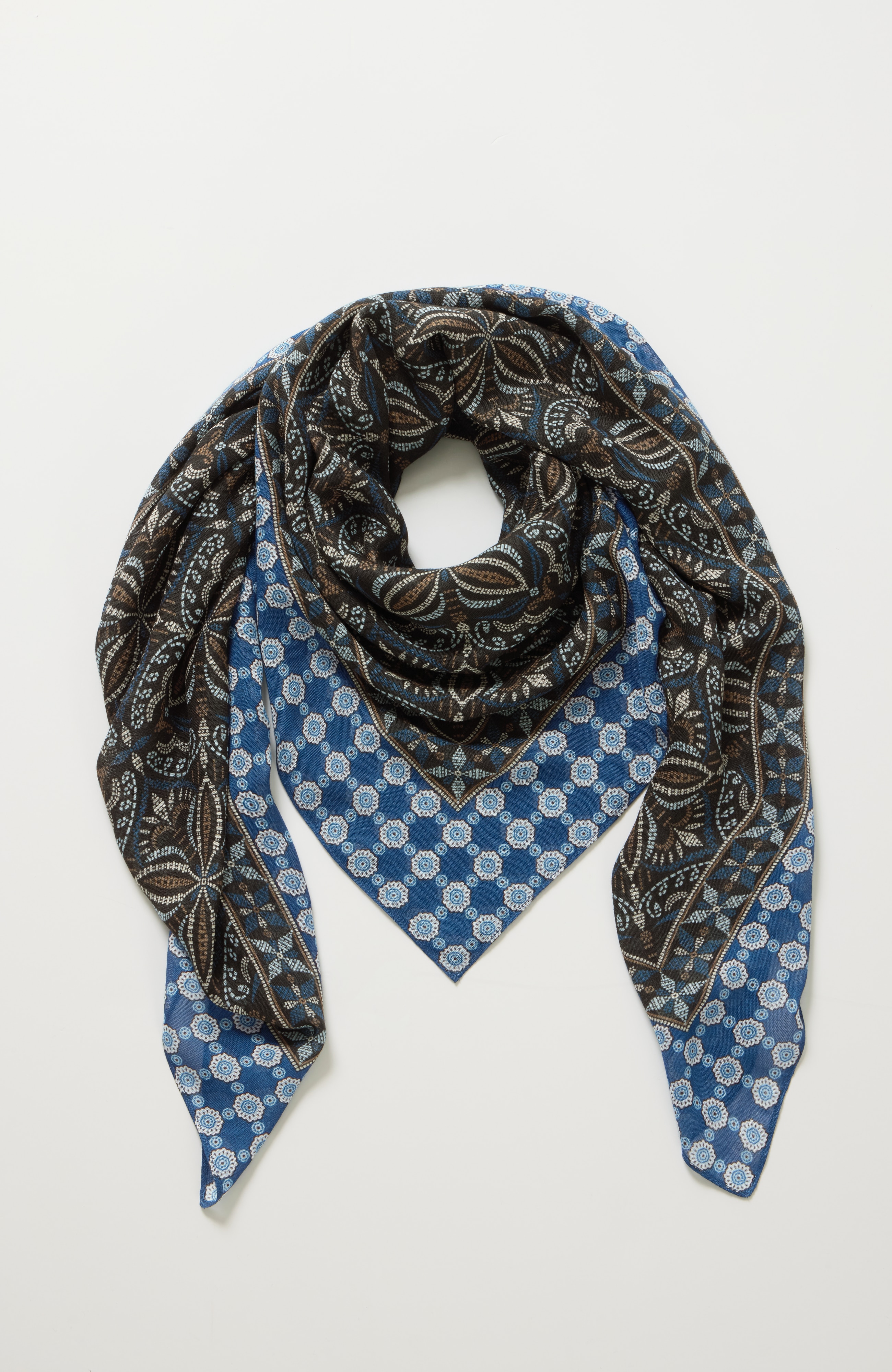 Geometric-Printed Square Scarf