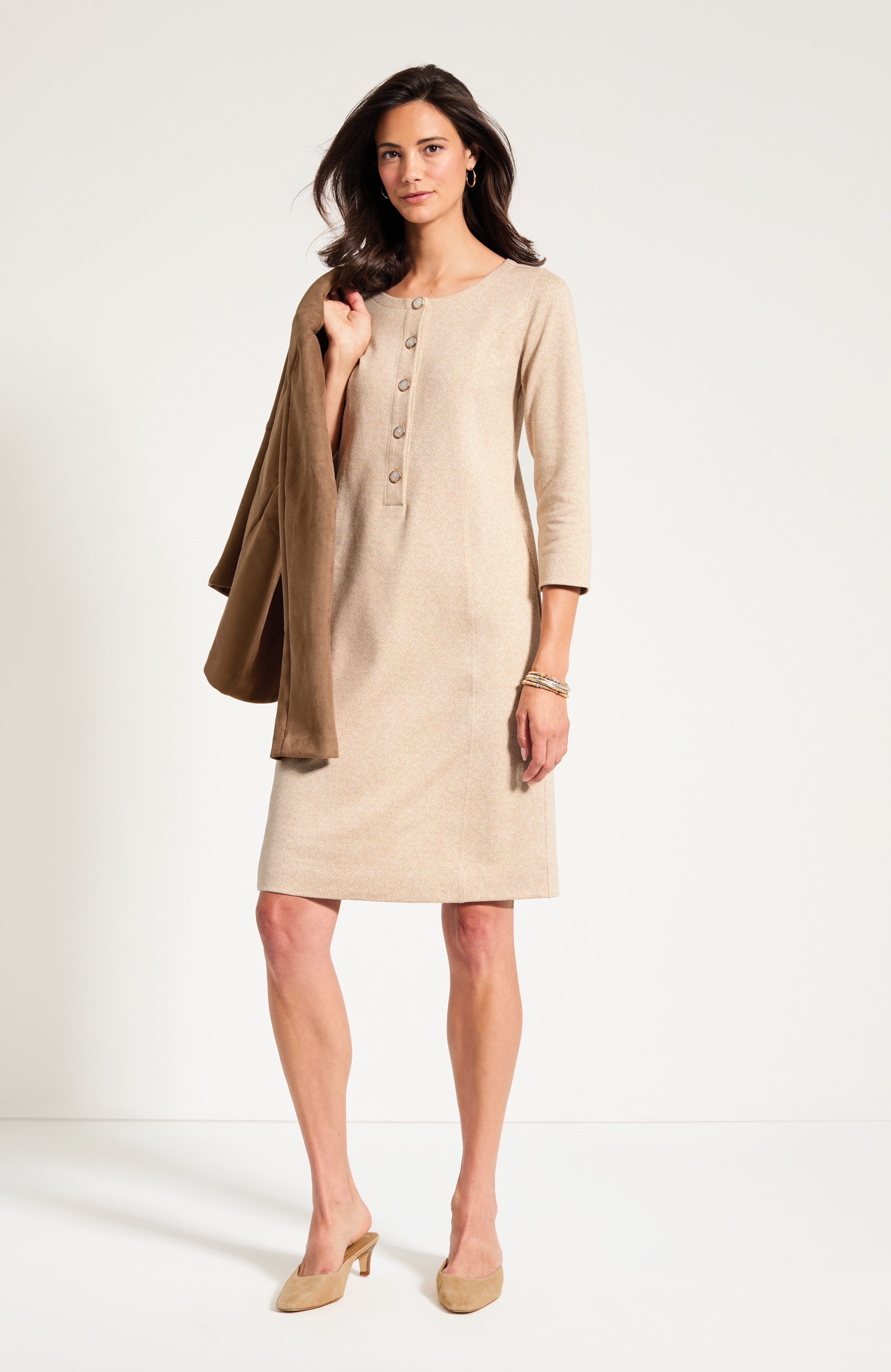 Knit Seamed Jacquard Dress