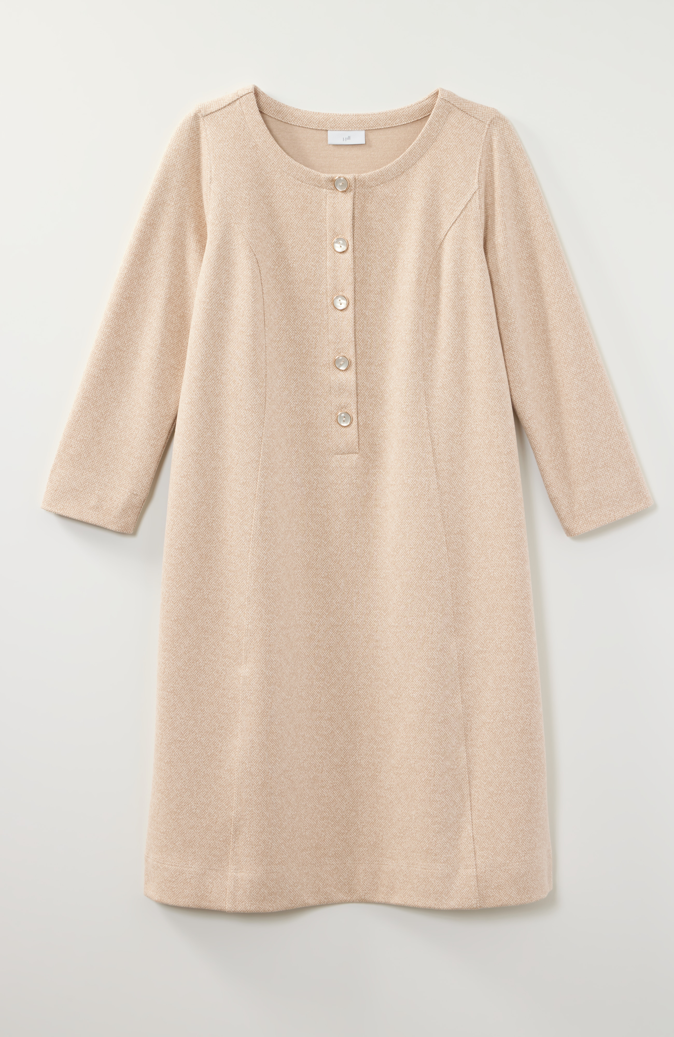 Knit Seamed Jacquard Dress