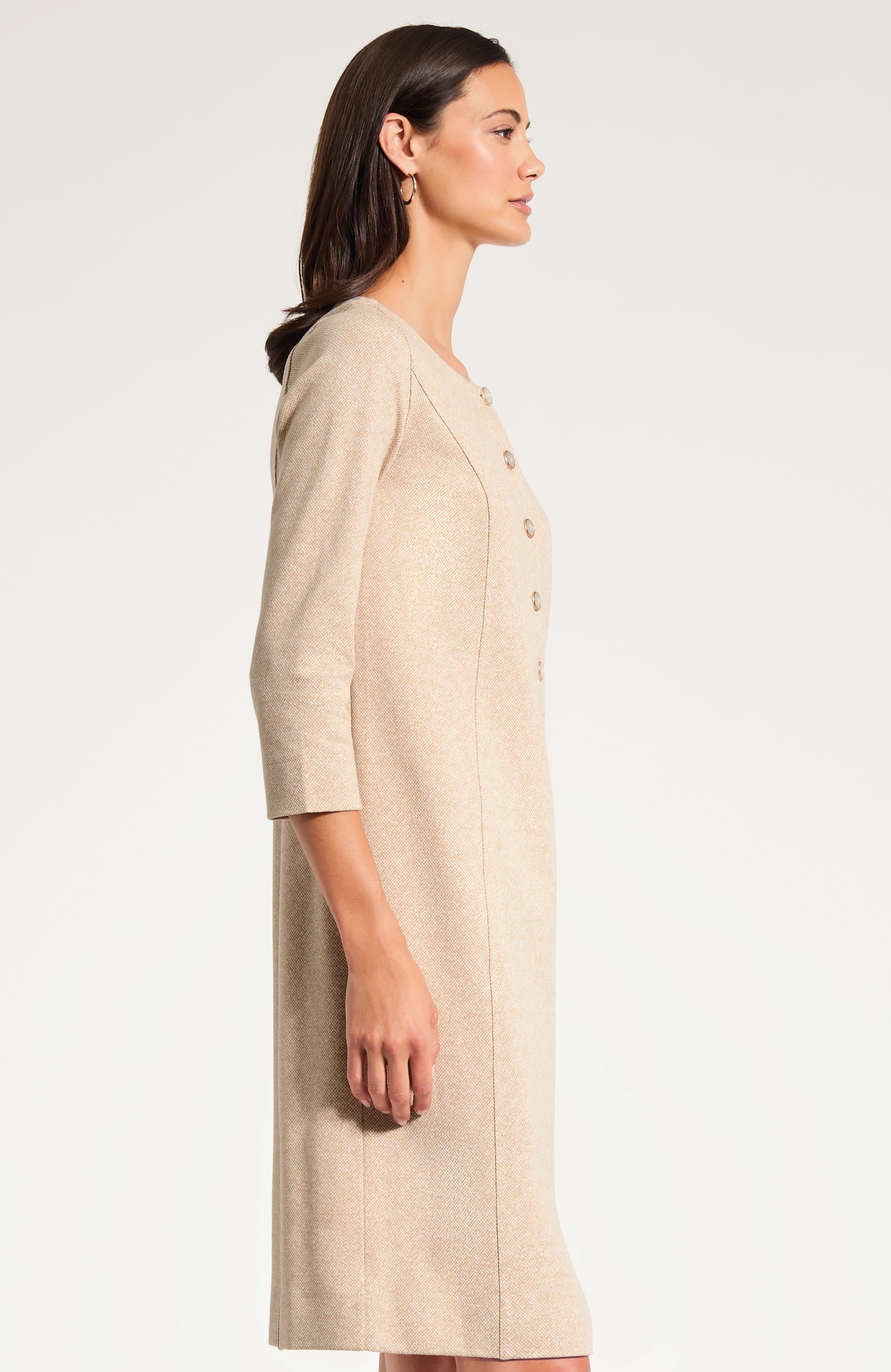 Knit Seamed Jacquard Dress