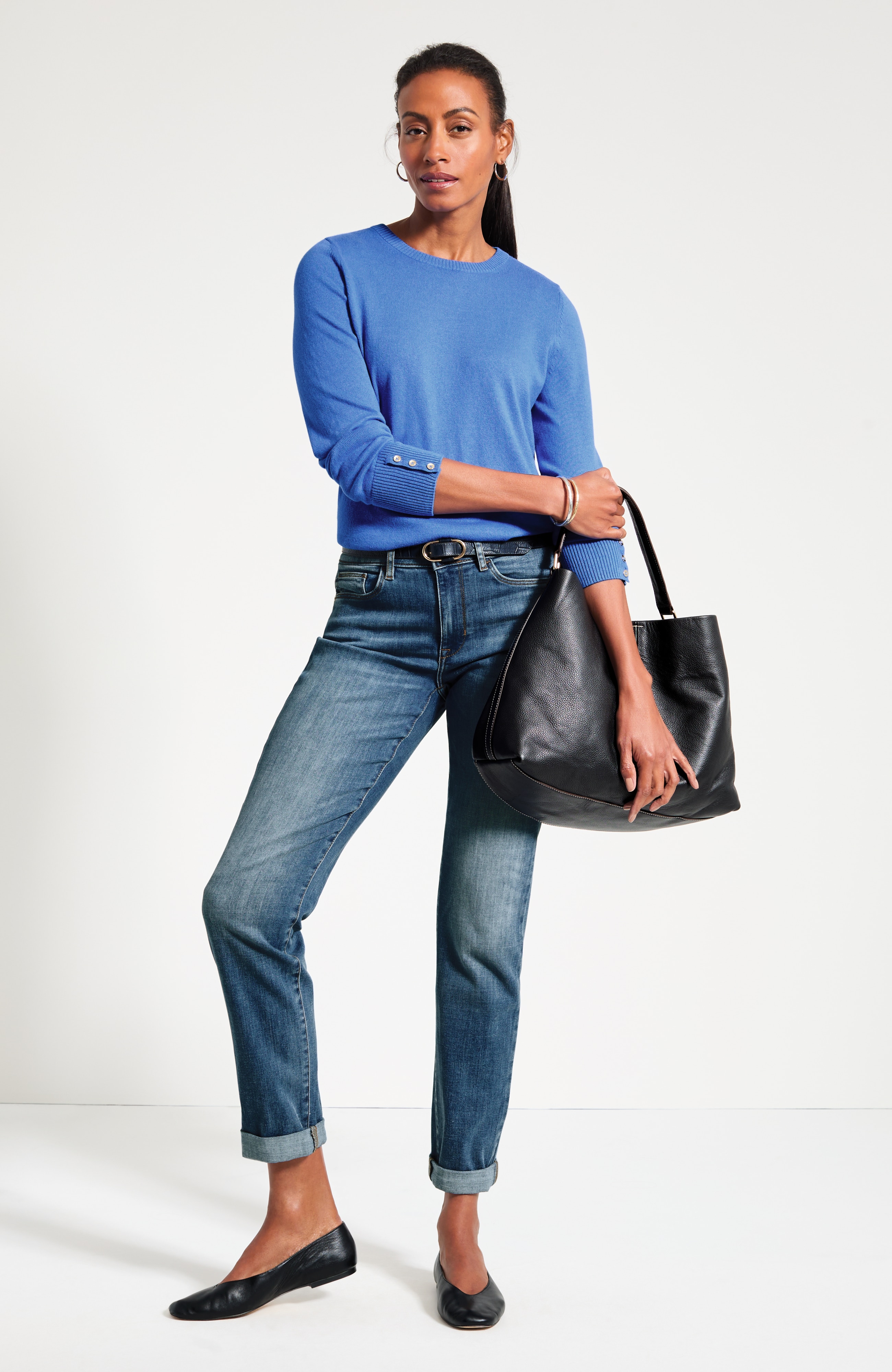 Cotton Cashmere Crew Neck